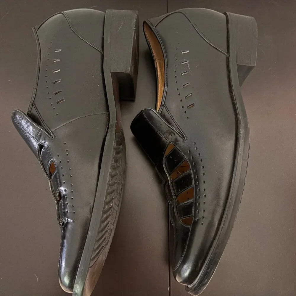 Toto Mens Black Dress Shoe‎ with Cut Out Detail US10 - Picture 4 of 7